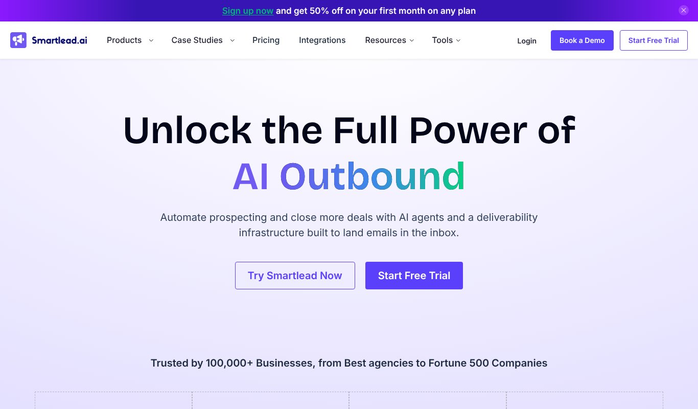 Smartlead homepage
